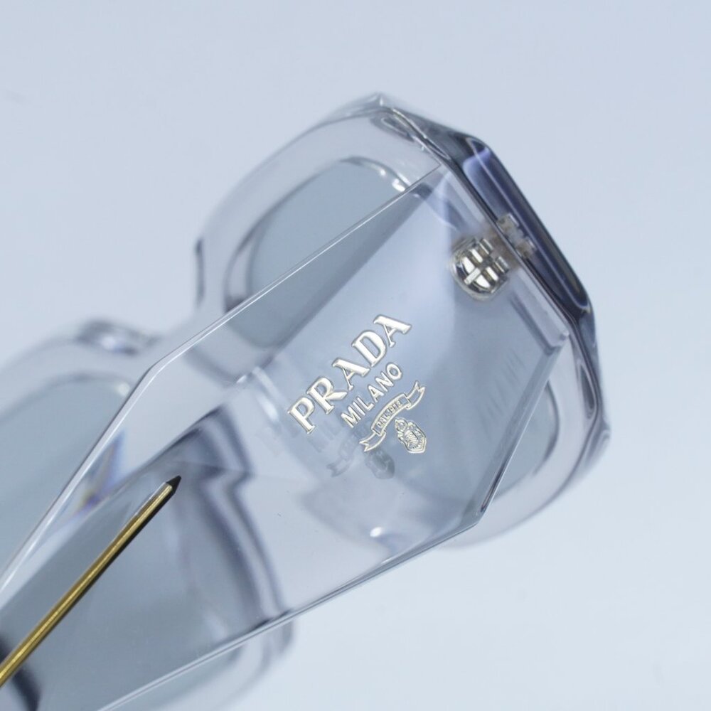 NEW PRADA PR17WS 12R30B TRANSPARENT GREY/LIGHT GREY SUNGLASSES - Picture 3 of 9